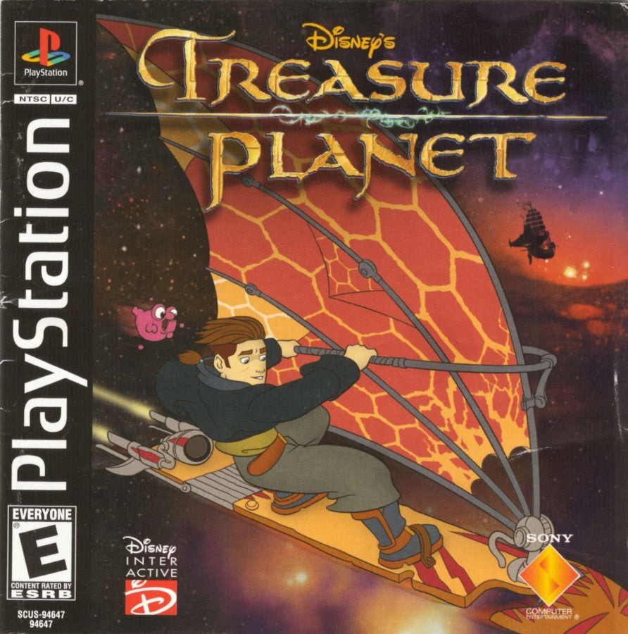 Treasure Planet PS1 PlayStation 1 action adventure platformer sci fi space exploration game retro video game cover art
