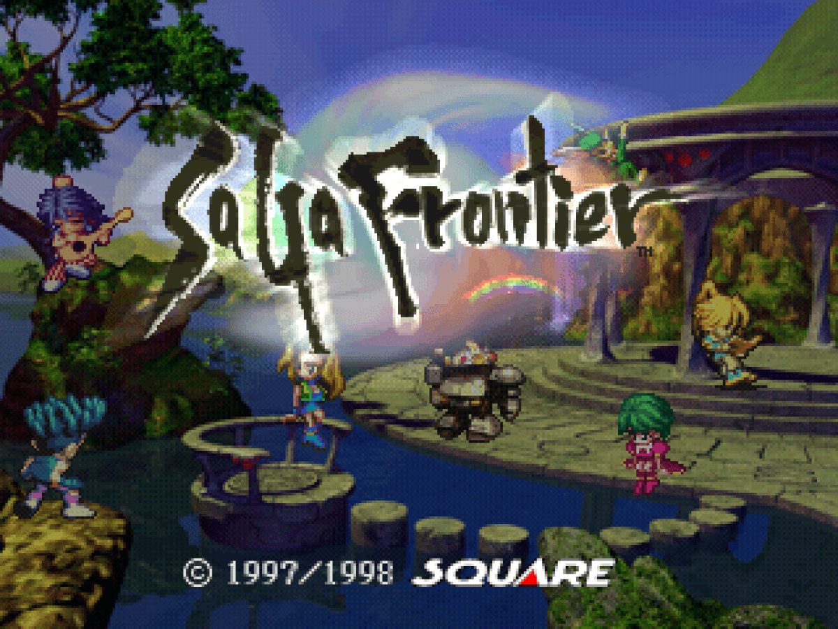 SaGa Frontier home screen for PlayStation 1 (PS1) role-playing video game