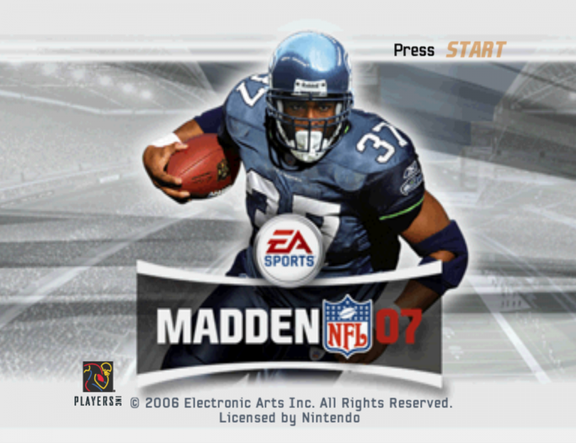 Madden NFL 07 start screen for GameCube (GC) sports football video game