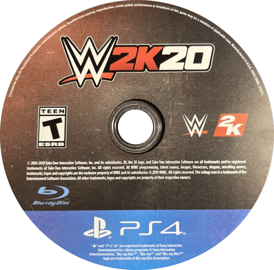 WWE 2K20 PlayStation 4 PS4 for retro video game enthusiasts featuring professional wrestling gameplay authentic WWE Superstars and Legends signature moves realistic ring action MyCAREER mode creation suite showcase matches multiplayer competition and collectible gaming appeal disc 