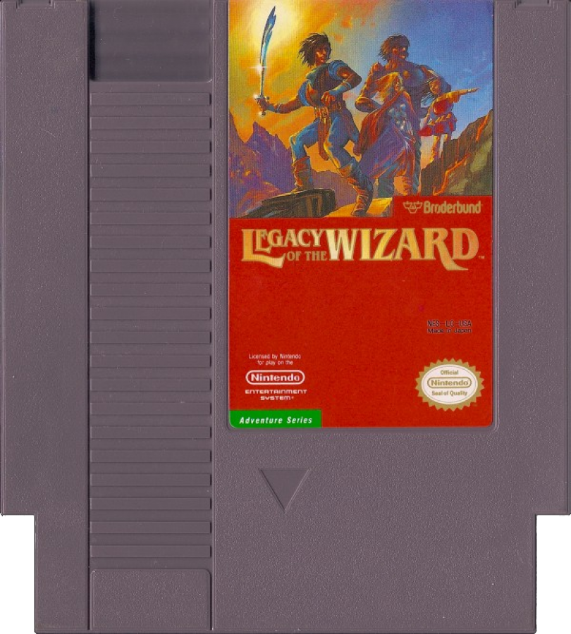 Legacy of the Wizard Nintendo Entertainment System NES for retro video game enthusiasts featuring fantasy action role playing gameplay side scrolling exploration interconnected dungeon adventure puzzle solving mechanics multiple playable characters challenging platforming and collectible gaming appeal cartridge