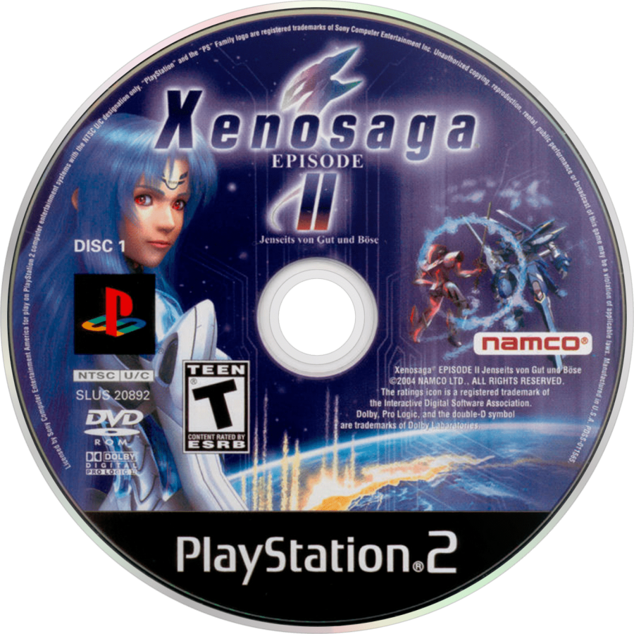 Xenosaga Episode II – PlayStation 2 (PS2) video game disc, JRPG.