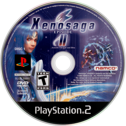 Xenosaga Episode II – PlayStation 2 (PS2) video game disc, JRPG.