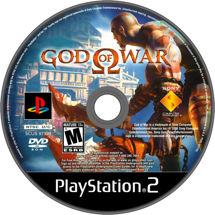 God of War – PlayStation 2 (PS2) action-adventure hack and slash video game disc