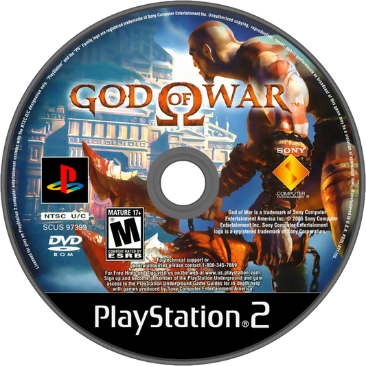 God of War – PlayStation 2 (PS2) action-adventure hack and slash video game disc