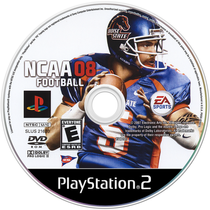 NCAA Football 08 – PlayStation 2 (PS2) college football sports video game disc