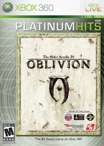 The Elder Scrolls IV: Oblivion [Platinum Hits] cover art for Xbox 360 (X360) fantasy role-playing video game