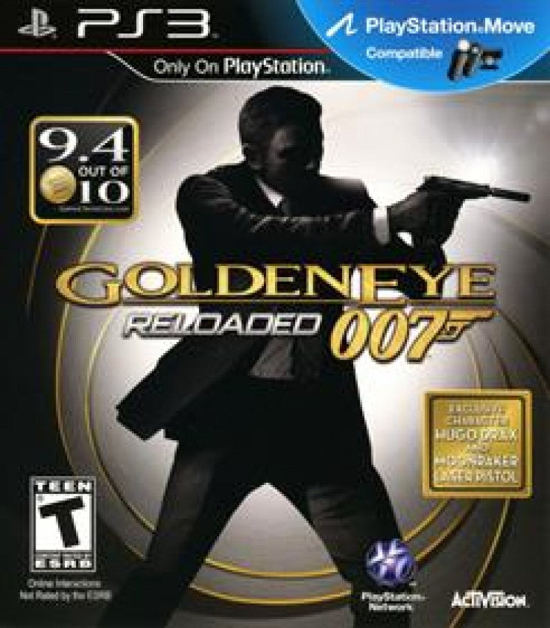 007 GoldenEye Reloaded PlayStation 3 PS3 first-person shooter video game featuring James Bond stealth missions gunfights espionage action multiplayer combat cinematic environments iconic Bond weapons and classic PlayStation 3 PS3 gameplay collectible retro gaming appeal front