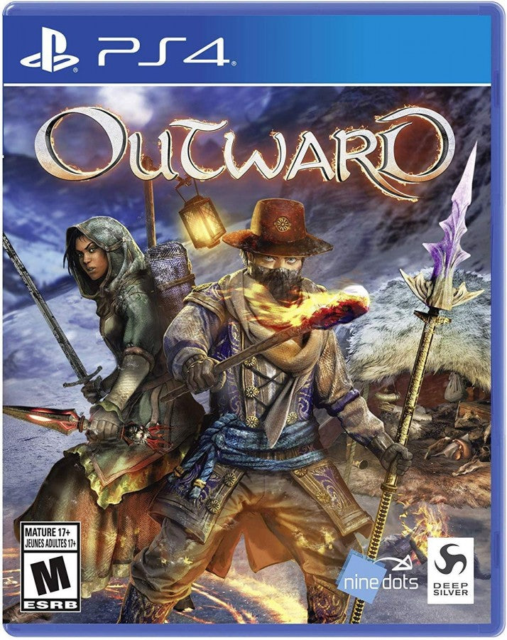 Outward PS4 inspired design featuring open world fantasy role playing adventure aesthetic survival mechanics cooperative exploration dangerous wilderness magic and melee combat immersive journey realistic RPG progression presentation front cover