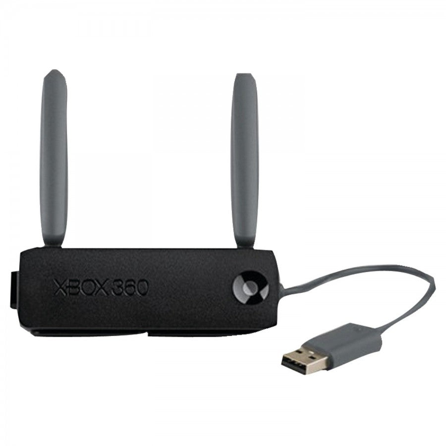 Xbox 360 Wireless N Networking Adapter Microsoft official accessory connect Xbox 360 console to Wi-Fi network online gaming capability front