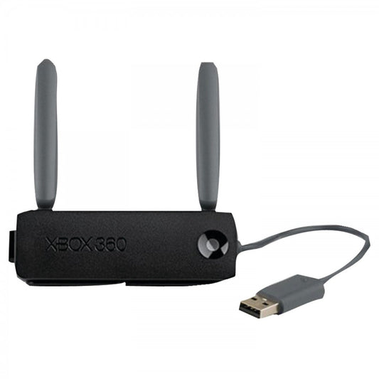 Xbox 360 Wireless N Networking Adapter Microsoft official accessory connect Xbox 360 console to Wi-Fi network online gaming capability front