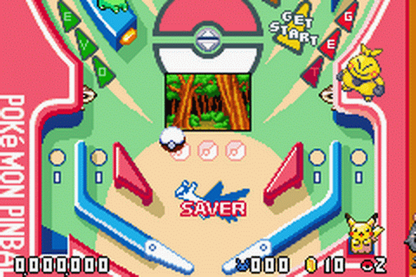 Pokémon Pinball Ruby and Sapphire for Game Boy Advance pinball arcade game featuring Pokémon catching mechanics Ruby and Sapphire themed tables rumble gameplay collectible Pokémon gameplay