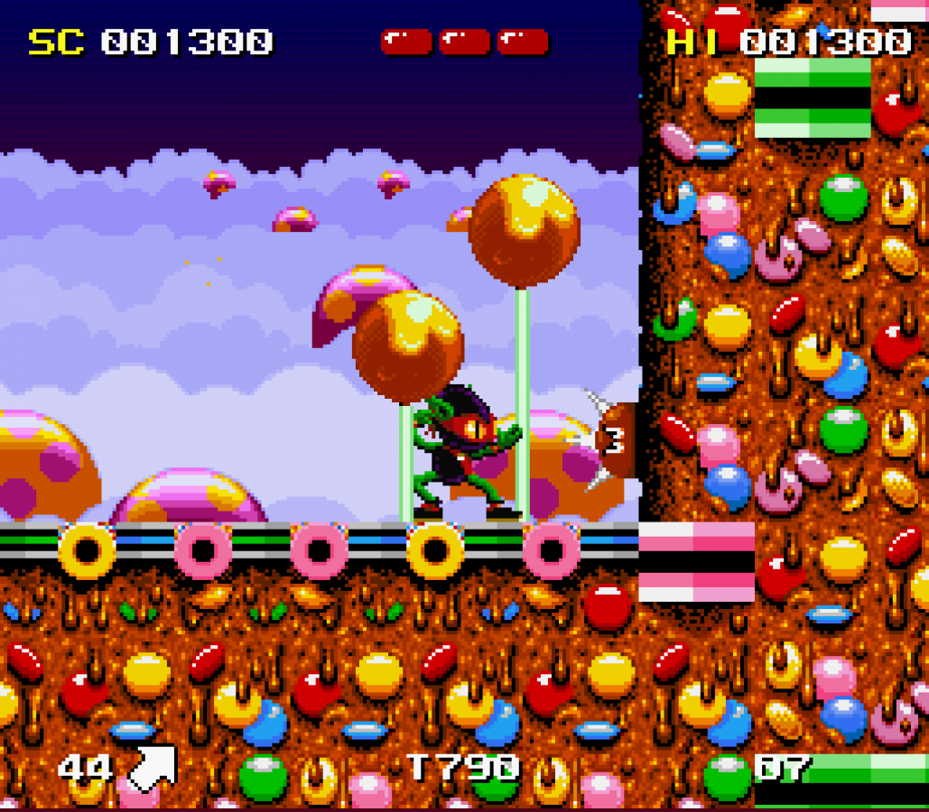 Zool Ninja of the Nth Dimension gameplay image for Super Nintendo Entertainment System (SNES) retro video game