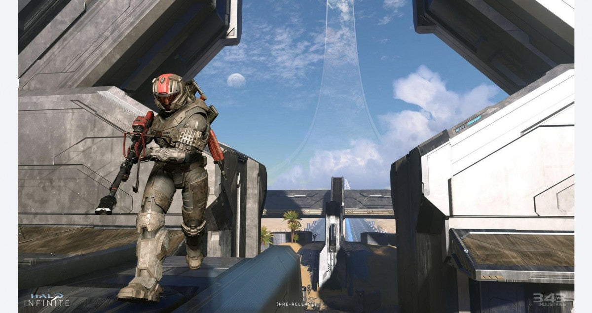 Halo Infinite for Xbox Series X, gameplay for a first-person shooter sci-fi video game