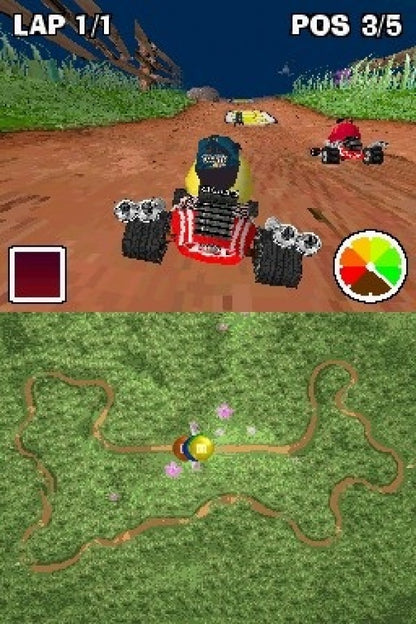 M&M’s Kart Racing Nintendo DS video game, arcade-style racing, colorful candy-themed tracks, family-friendly handheld console title gameplay screenshot