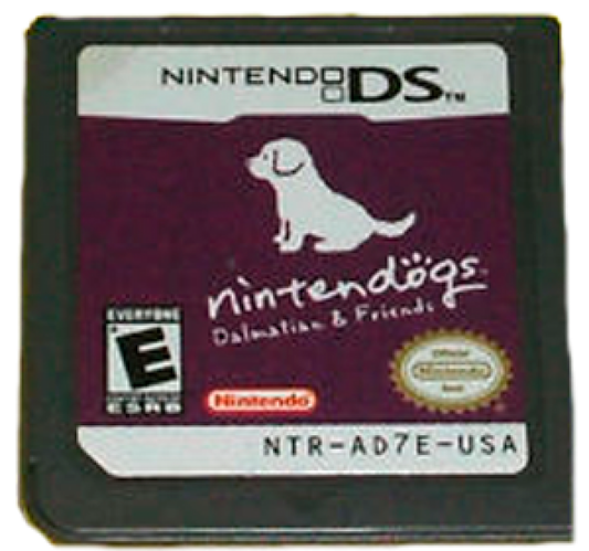 Nintendogs Dalmatian and Friends Limited Edition Nintendo DS pet simulation video game featuring Dalmatian Boxer German Shepherd Golden Retriever puppies touch screen training microphone voice commands Bark Mode virtual pet cartridge