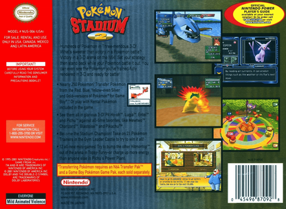 Pokemon Stadium 2 back cover art for Nintendo 64 N64 video game 
