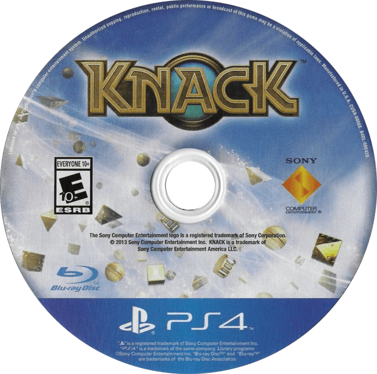 Knack for PlayStation 4 action platformer adventure game featuring transforming hero cinematic story mode family friendly combat colorful environments disc