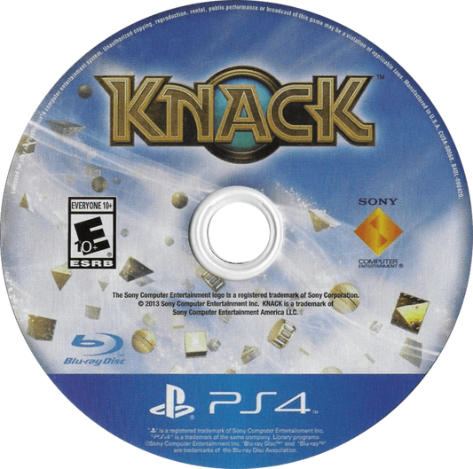 Knack for PlayStation 4 action platformer adventure game featuring transforming hero cinematic story mode family friendly combat colorful environments disc