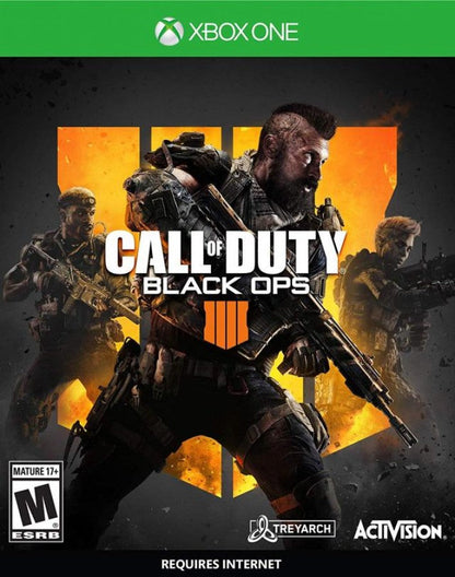 Call of Duty: Black Ops 4 – Xbox One (XONE) cover art for multiplayer first-person shooter game with battle royale and Zombies modes