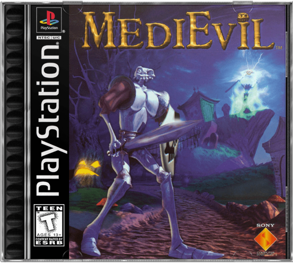 Medievil – PlayStation 1 (PS1) Front Cover Art for Medievil Playstation Game