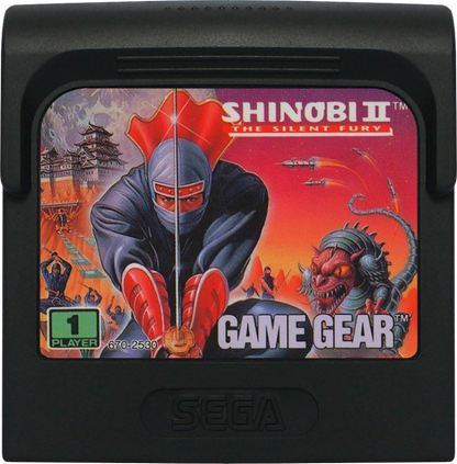 Shinobi II: the Silent Fury cartridge for Sega Game Gear (GG) video game