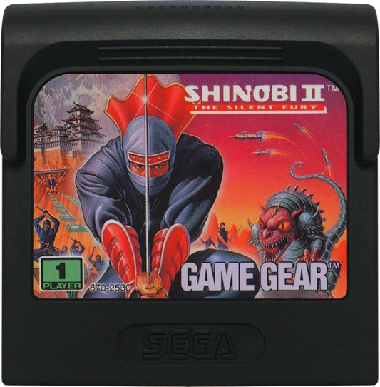 Shinobi II: the Silent Fury cartridge for Sega Game Gear (GG) video game