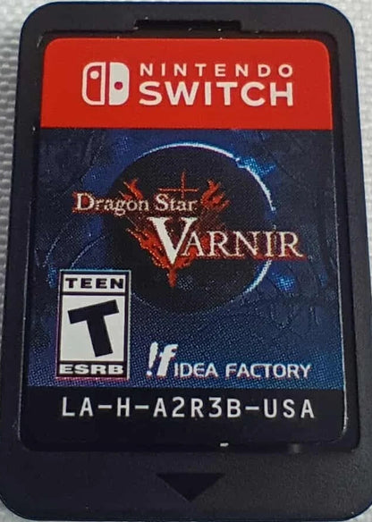 Dragon Star Varnir for Nintendo Switch with dark fantasy RPG theme and witch-focused storyline cartridge