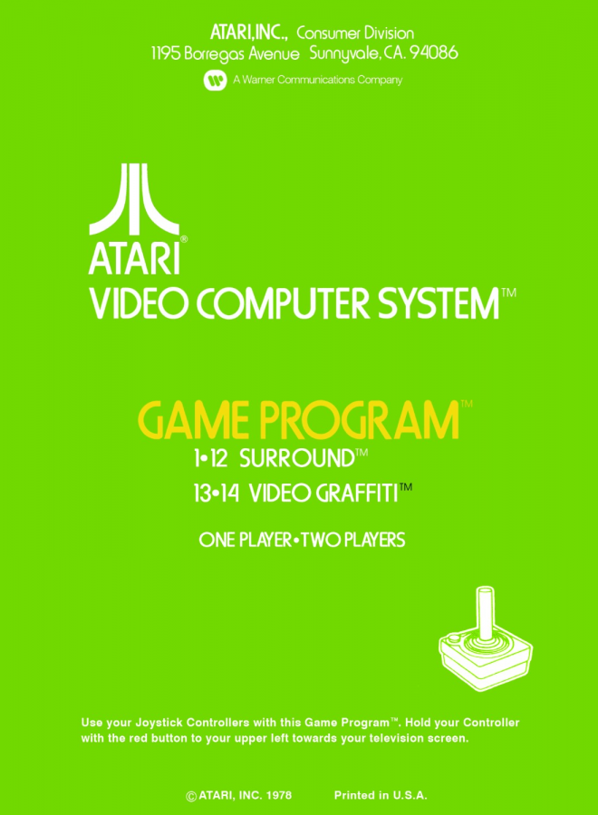 Surround back cover art for Atari 2600 video game