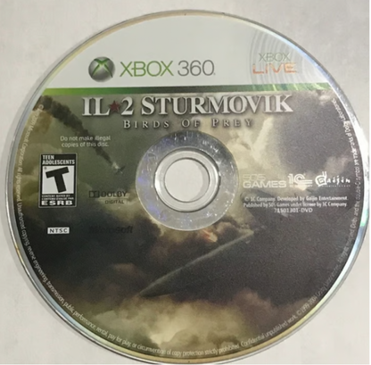 IL-2 Sturmovik: Birds of Prey disc for Xbox 360 (X360) World War II combat flight simulation video game