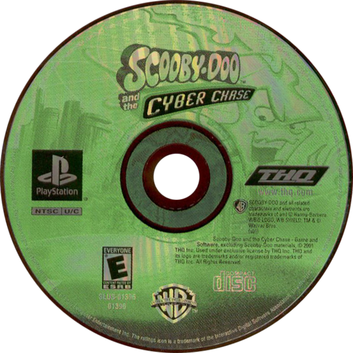 Scooby-Doo! and the Cyber Chase PlayStation 1 PS1 video game, action adventure platformer, mystery-solving gameplay, classic console title disc