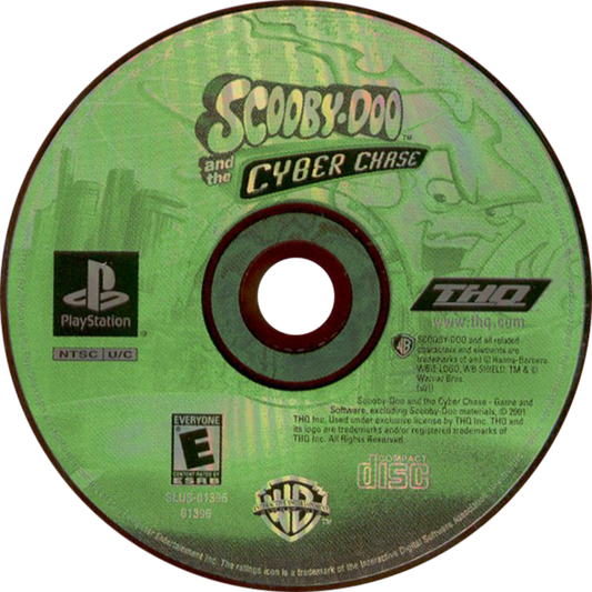 Scooby-Doo! and the Cyber Chase PlayStation 1 PS1 video game, action adventure platformer, mystery-solving gameplay, classic console title disc