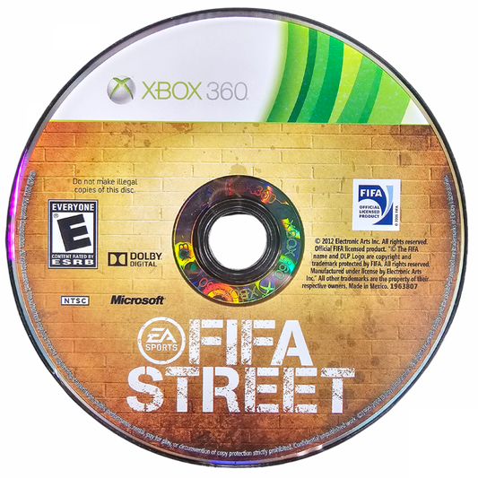 FIFA Street Xbox 360 for sports video game fans featuring arcade style street soccer gameplay fast paced matches trick moves freestyle skills authentic international players multiplayer competition vibrant urban environments and exciting football action collectible gaming appeal game disc