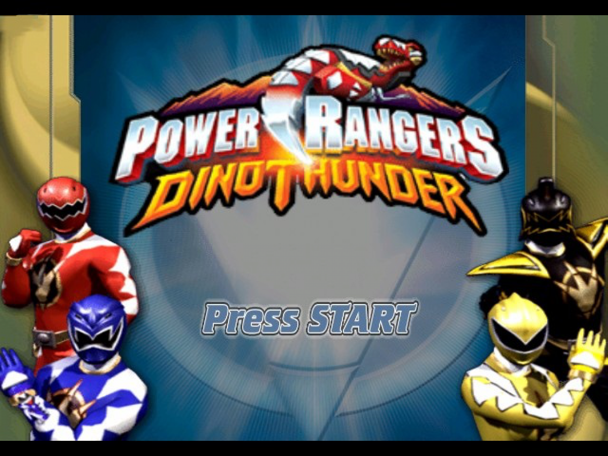 Power Rangers: Dino Thunder start screen for Nintendo GameCube (GC) action adventure video game