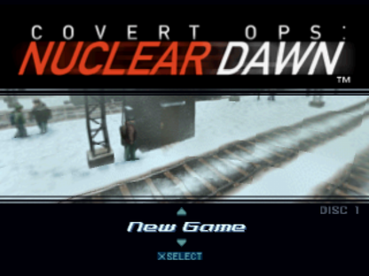 Covert Ops: Nuclear Dawn retro tactical action shooter game for PlayStation 1 (PS1) title screen