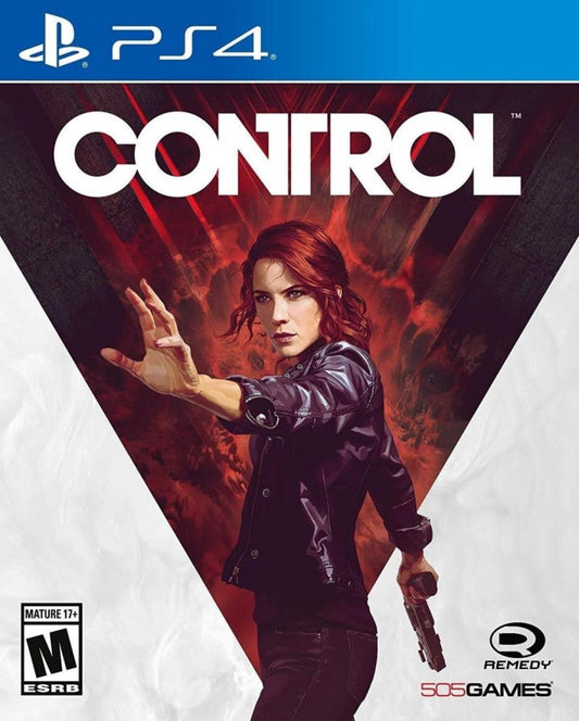 Control for PlayStation 4, cover image for an action-adventure third-person shooter video game with supernatural powers, sci-fi mystery, cinematic combat, and paranormal exploration gameplay