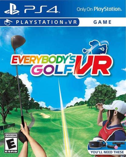 Everybody's Golf VR – PlayStation 4 (PS4) video game cover image, sports golf simulation by Sony Interactive Entertainment