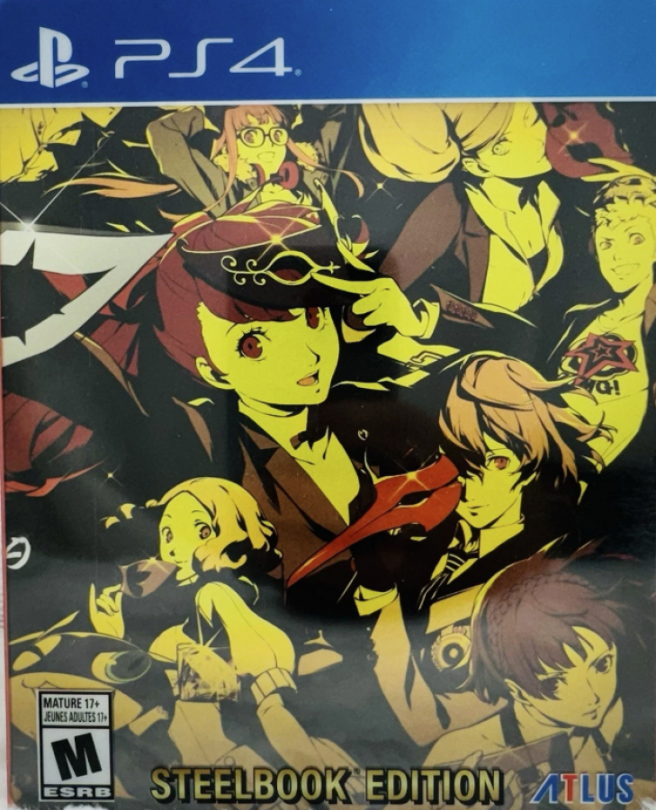 Persona 5 Royal Steelbook Edition for PlayStation 4, cover image for a Japanese role-playing video game with turn-based combat, social simulation, dungeon exploration, and stylish anime-inspired storytelling