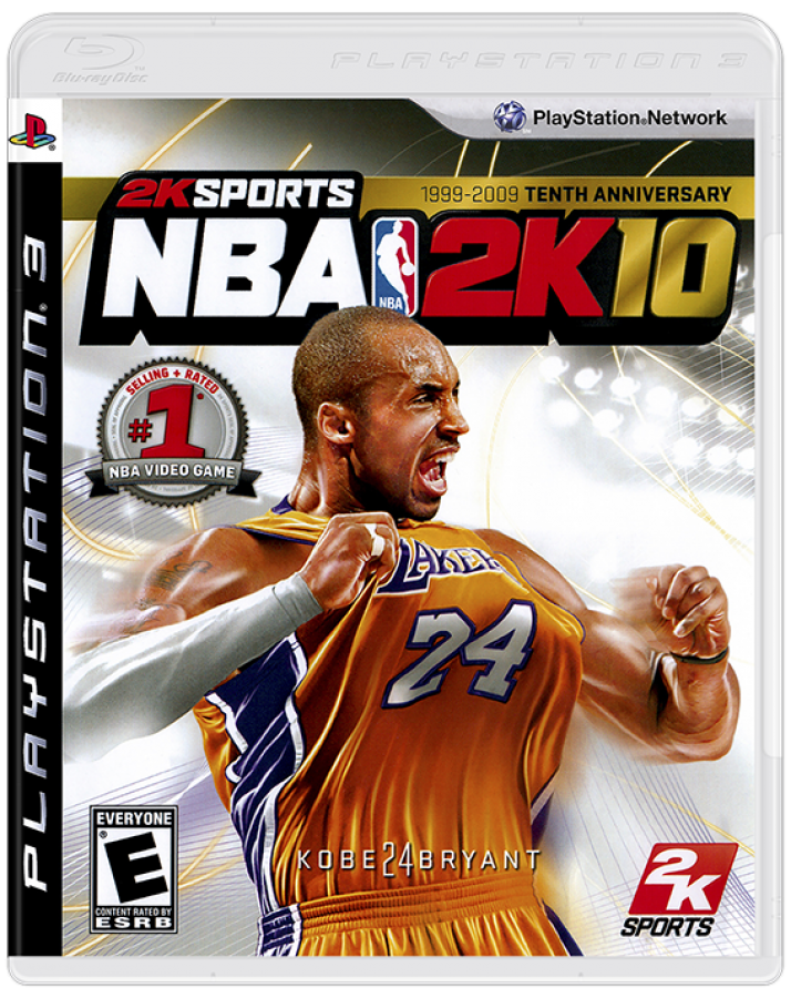 NBA 2K10 PS3 sports video game cover art.