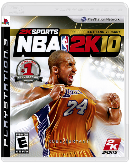 NBA 2K10 PS3 sports video game cover art.