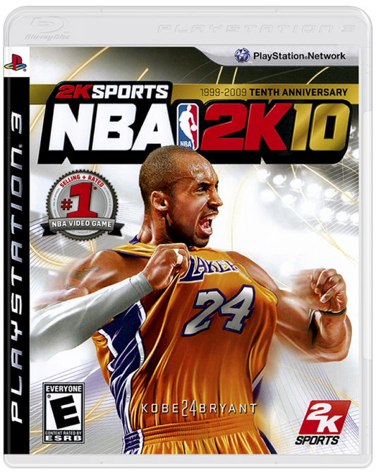 NBA 2K10 PS3 sports video game cover art.