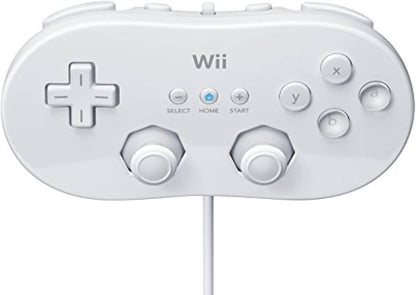 Wii Classic Controller, Nintendo Wii accessory, traditional gamepad for retro and Wii games, wired controller for console gameplay front facing