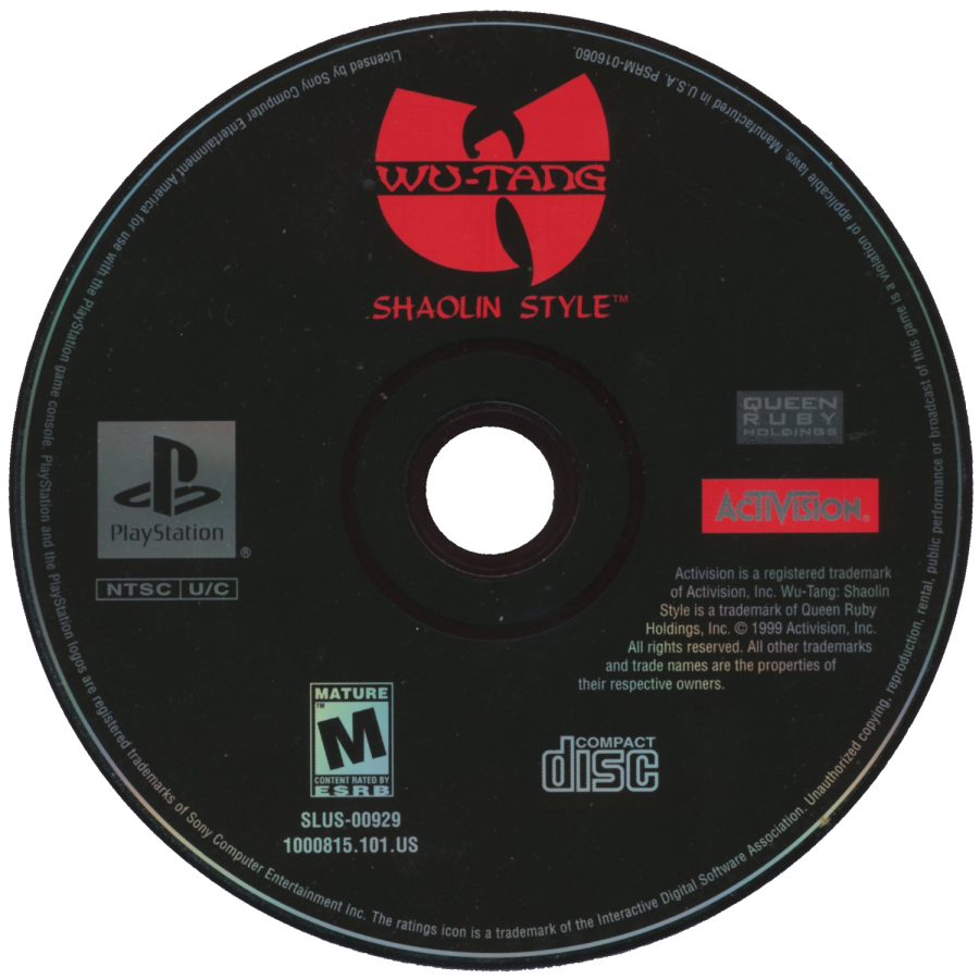 Wu-Tang Shaolin Style PlayStation 1 PS1 for retro video game enthusiasts featuring martial arts fighting gameplay iconic Wu Tang Clan members fast paced one on one combat special moves multiplayer battles hip hop inspired action and collectible gaming appeal disc