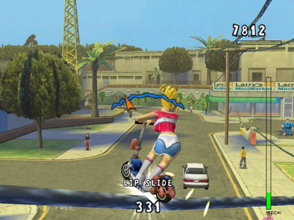 Whirl Tour gameplay for GameCube game featuring extreme skateboarding action and high-speed arcade stunt gameplay