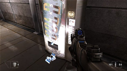 TimeSplitters Future Perfect game for the Nintendo GameCube featuring first person shooter gameplay with time travel themed missions cooperative story mode multiplayer options and arcade style combat across varied historical and futuristic settings gameplay 
