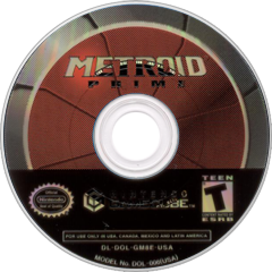 Metroid Prime disc art cover for Nintendo Gamecube (GC) video game.