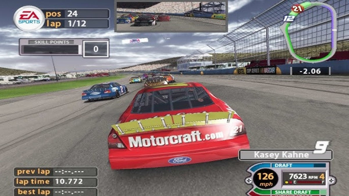 NASCAR Chase for the Cup 2005 – PlayStation 2 (PS2) stock car racing sports video game gameplay