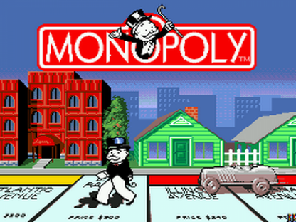 Monopoly title screen for Sega Genesis (GEN) video game