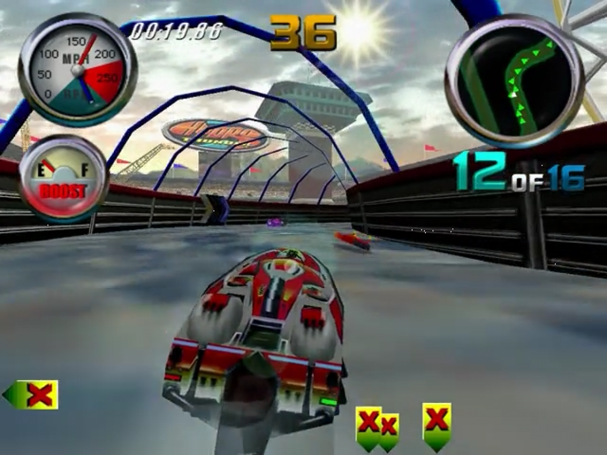 Hydro Thunder Sega Dreamcast DC for arcade racing video game fans featuring high speed boat racing powerful watercraft extreme jumps dangerous waterways massive waves shortcuts explosive crashes and fast paced Sega Dreamcast gameplay collectible retro gaming appeal gameplay