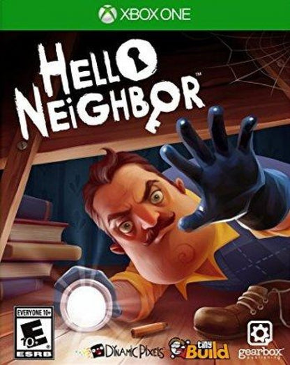 Hello Neighbor cover art for Xbox One (XONE) stealth horror puzzle video game